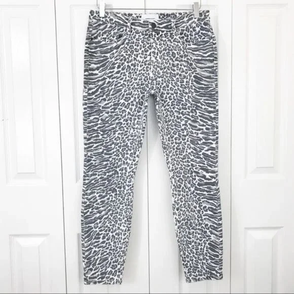 CURRENT/ELLIOTT Mid Rise Leopard Print Jeans in Warped Species Size 28 - Picture 5 of 8